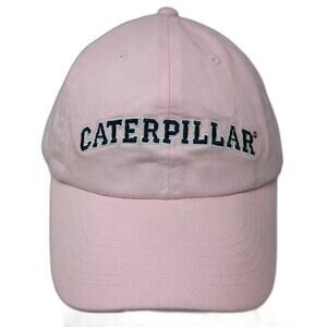 Caterpillar Baseball Cap Pink Blue OS Hat Embroidered Adjustable Slideback Logo